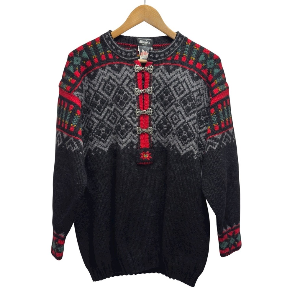 Dale of Norway Skandia of Vail Vtg Men's Norwegian Wool Nordic Clasp Cardigan S